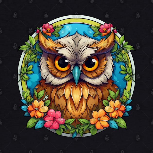 Owl Floral Flowers by BDAZ